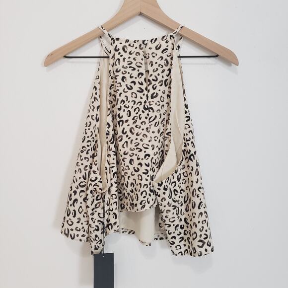 NEW!! 11. Honore PLUS SIZE 18 Tank Blouse Crop Top Curvy Animal Print Halter - Picture 12 of 13